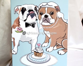 Wedding Bulldogs Greeting Card