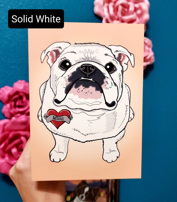 Bulldog Puppy (no:7) Dog Art Birthday | Congratulations | Well Done Greetings/note Card (can Be Personalised
