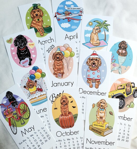 2023 Labradoodle/goldendoodle Calendar Mini Desk Size Etsy