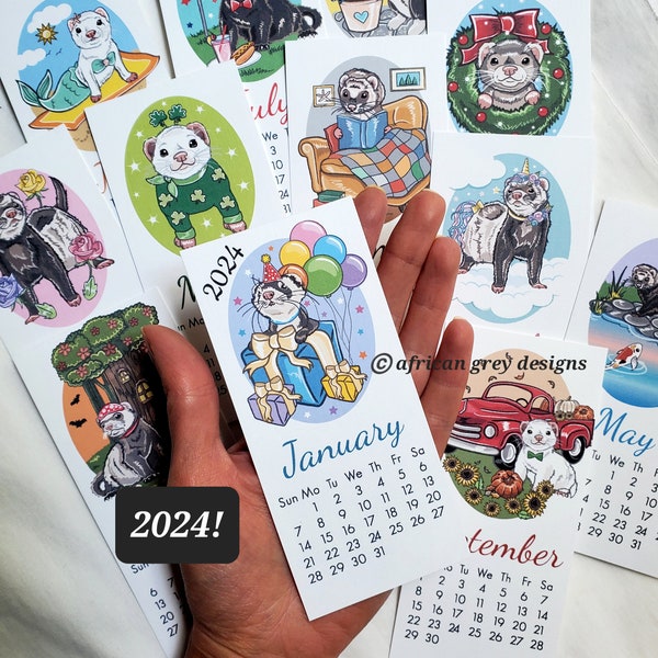 2024 Ferret Calendar Etsy