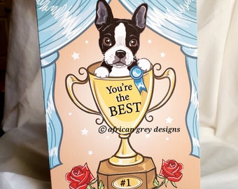 Boston Terrier Trophy Greeting Card