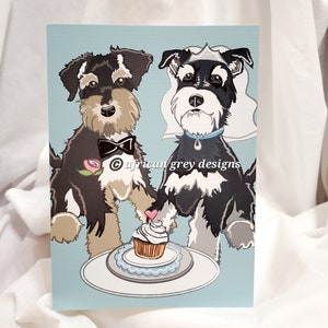 Wedding Schnauzers Greeting Card