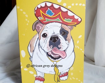 Fiesta Bulldog Greeting Card