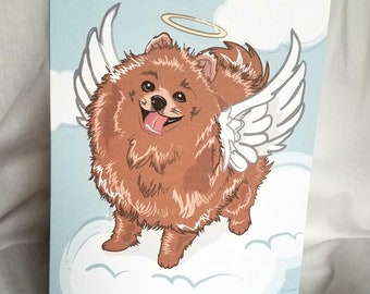 Angel Pomeranian Greeting Card