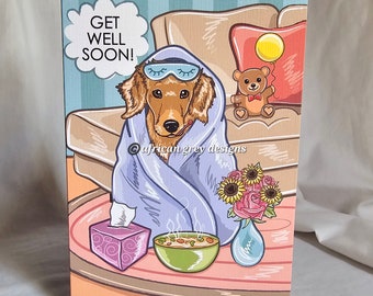 Get Well Golden Retriever Greeting Card