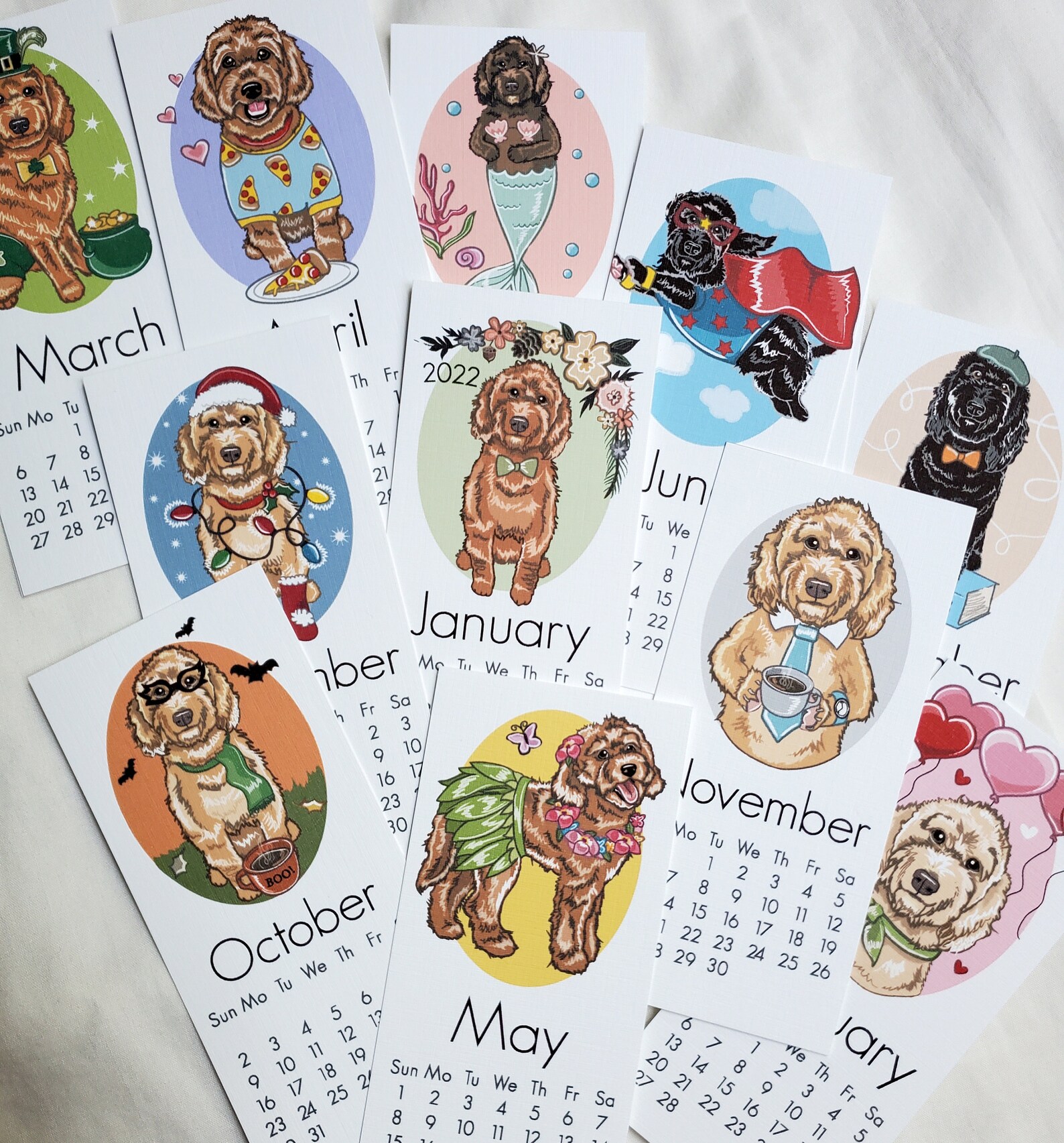 2022 Labradoodle/goldendoodle Calendar Mini Desk Size Etsy