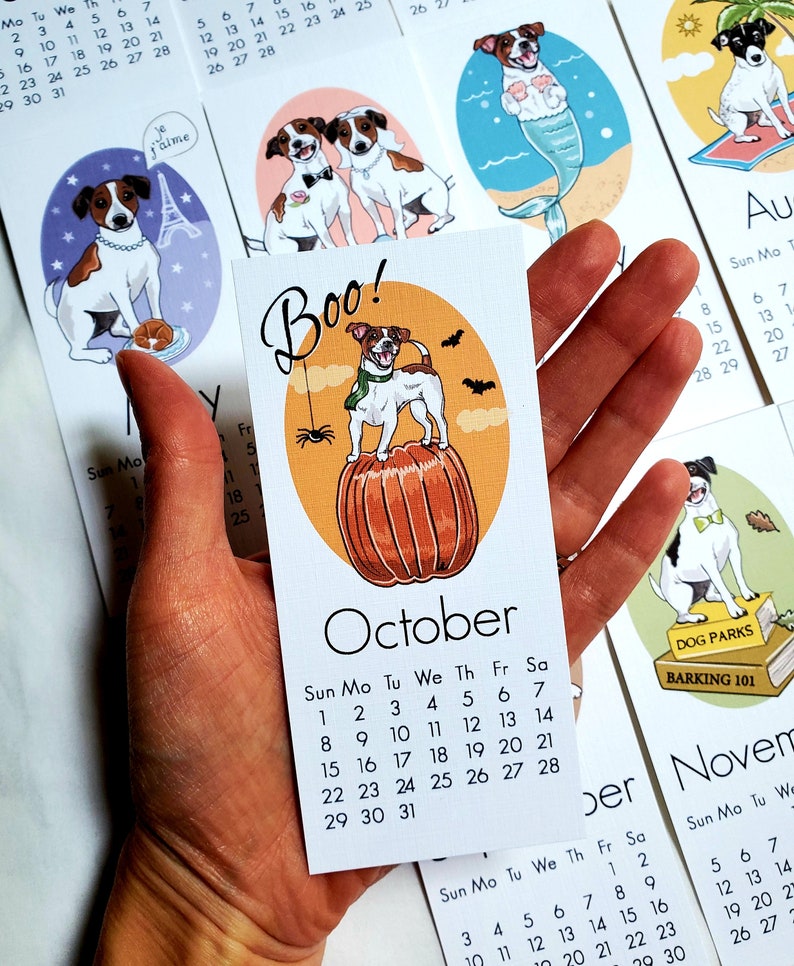 2023 Jack Russell Terrier Calendar Mini Desk Size Printed Etsy