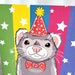 Ferret Birthday Card, Ferret Greetings Card, Ferret Celebration Card - View #4