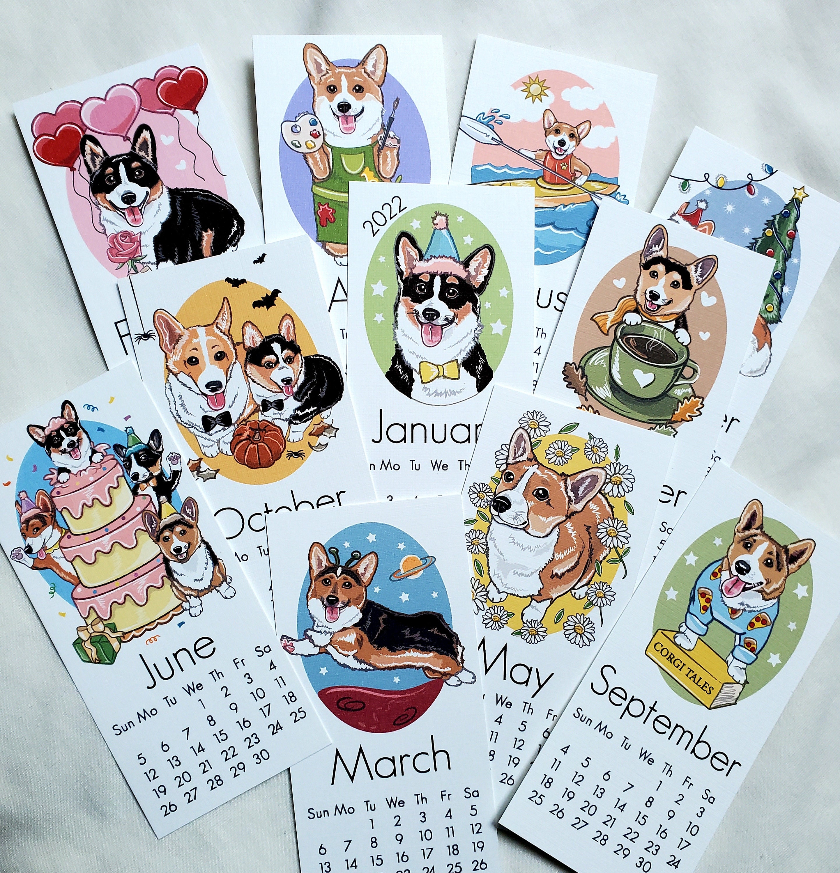 Corgi Calendar 2022 2022 Corgi Calendar Mini Desk Size Printed On Recycled | Etsy