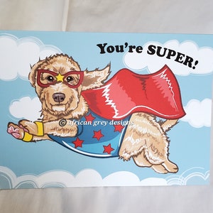 Super GoldenDoodle Greeting Card