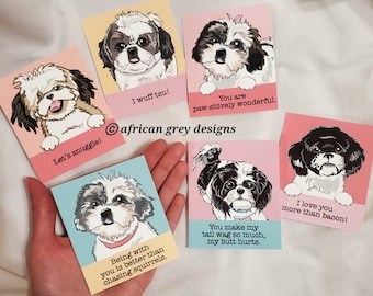 Shih Tzu Valentines - Mini Eco-friendly Set of 6