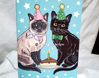 Birthday Cats Greeting Card