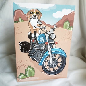 Motorcycle Beagle Greeting Card