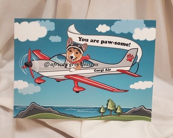 Corgi Air Greeting Card