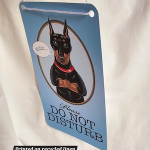 Doberman Do Not Disturb Sign - Printed on Recycled Linen Paper - Etsy