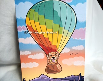 Golden Retriever Hot Air Balloon Greeting Card