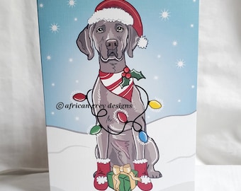 Christmas Weimaraner Greeting Card
