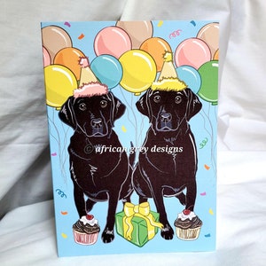 Birthday Black Labs Greeting Card