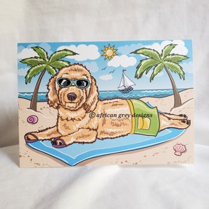 Beach Goldendoodle Greeting Card - Labradoodle - Doodle