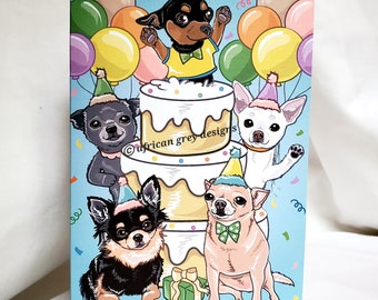 Chihuahua Birthday Cake Greeting Card