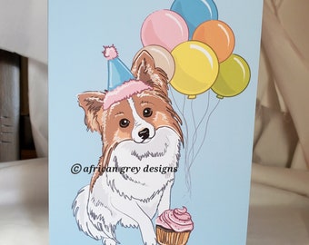 Papillon 'n Balloons Greeting Card