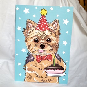 Yorkie Birthday Cake Greeting Card image 1