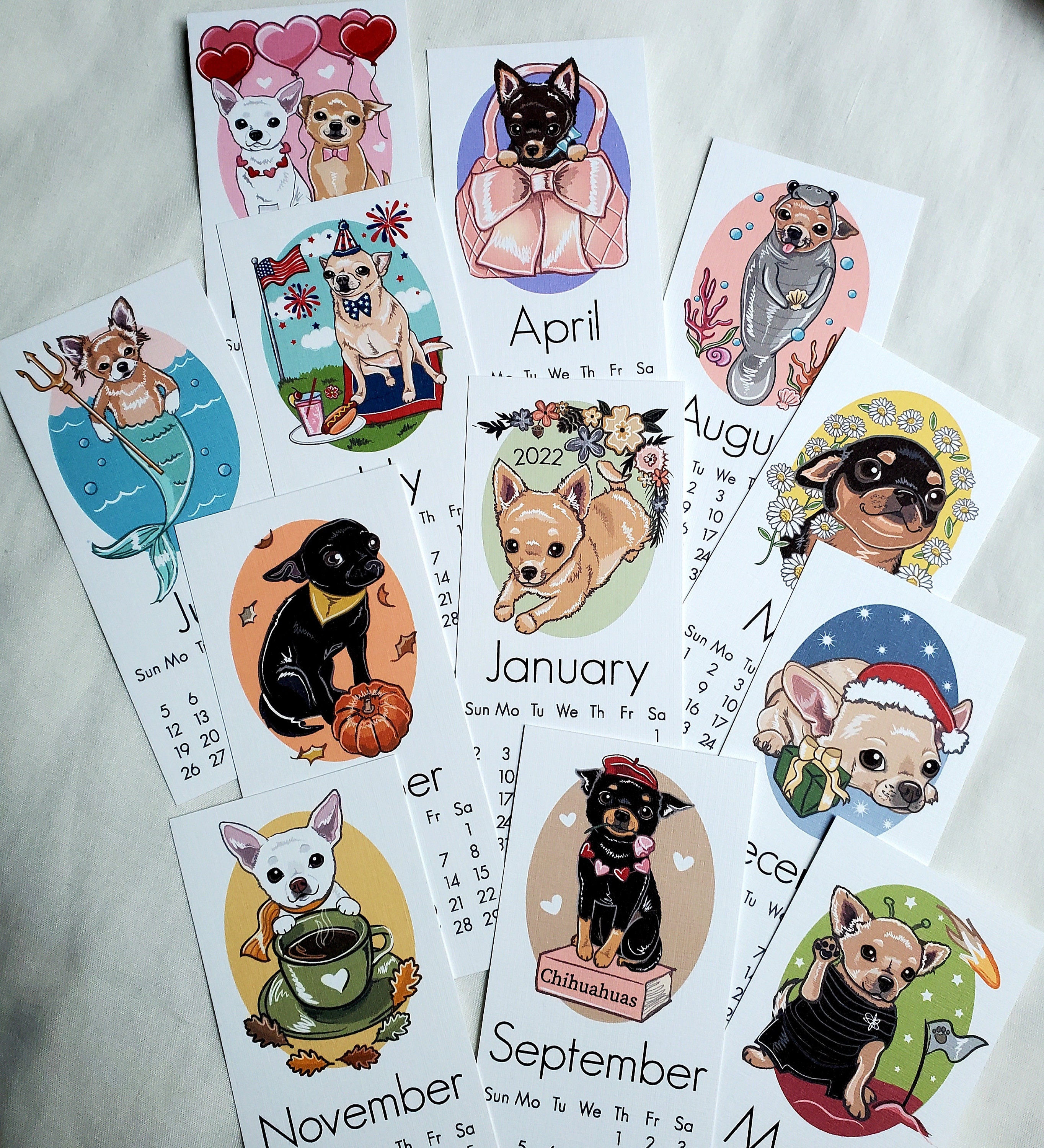2022 Chihuahua Calendar Mini Desk Size Printed on Recycled Etsy