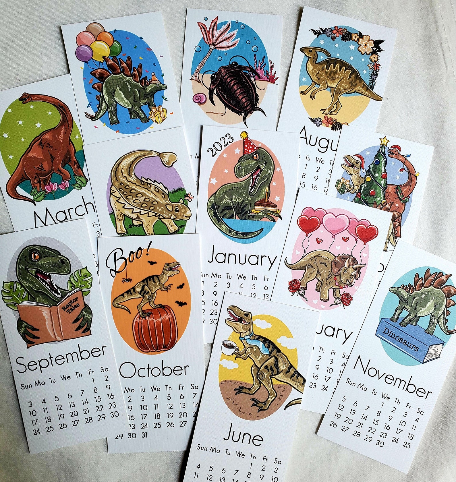 2023 Dinosaur Calendar Mini Desk Size Printed on Recycled - Etsy Ireland