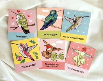 Hummingbird Valentines - Mini Eco-friendly Set of 6