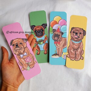 Large Brussels Griffon Bookmarks - Eco-friendly Set of 4 - Printed on Recycled Linen Paper