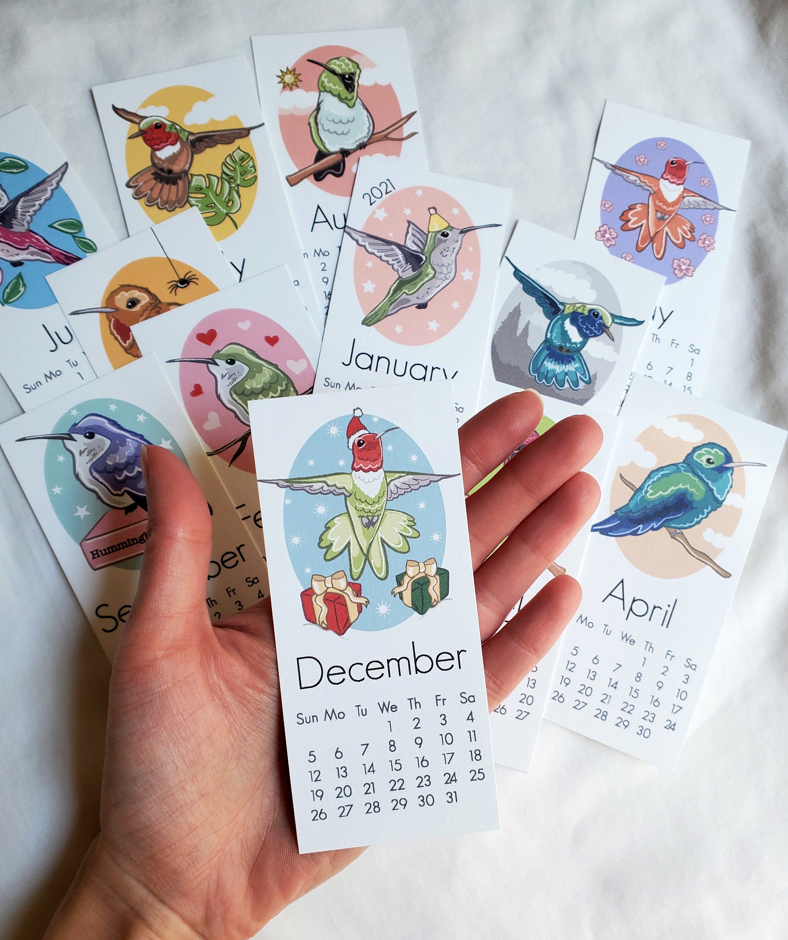 2021 Hummingbird Calendar Mini Desk Size Printed on Etsy