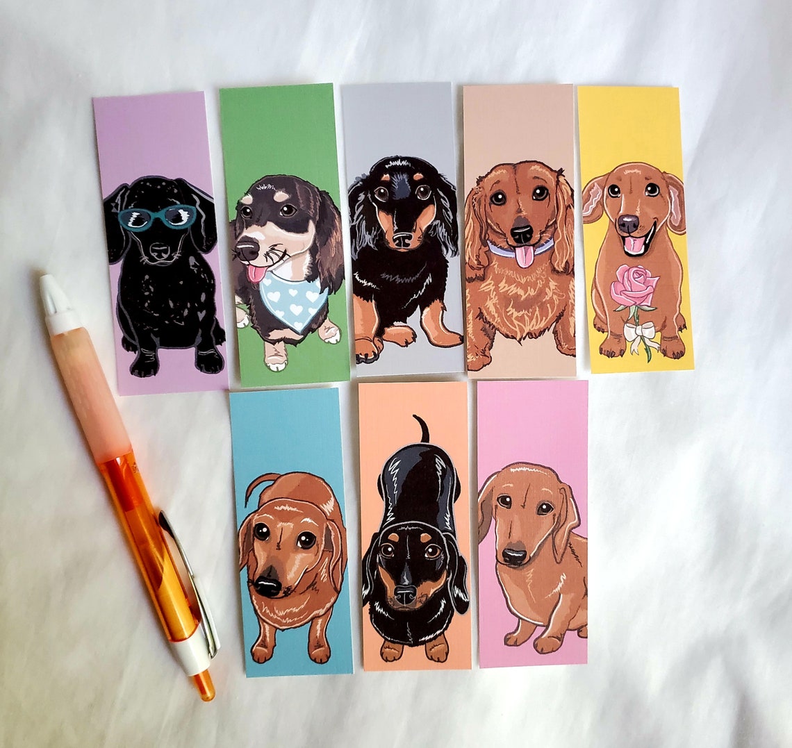 Mini Dachshund Bookmarks Eco-friendly Set of 8 | Etsy