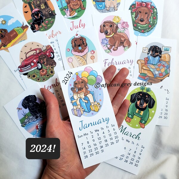Dachshund Art 2024 Calendar Etsy