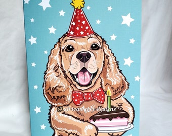 Cocker Spaniel Birthday Cake Greeting Card