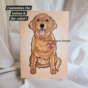 Golden Retriever Greeting Card - Customized with Your Name Choice and Fur Color