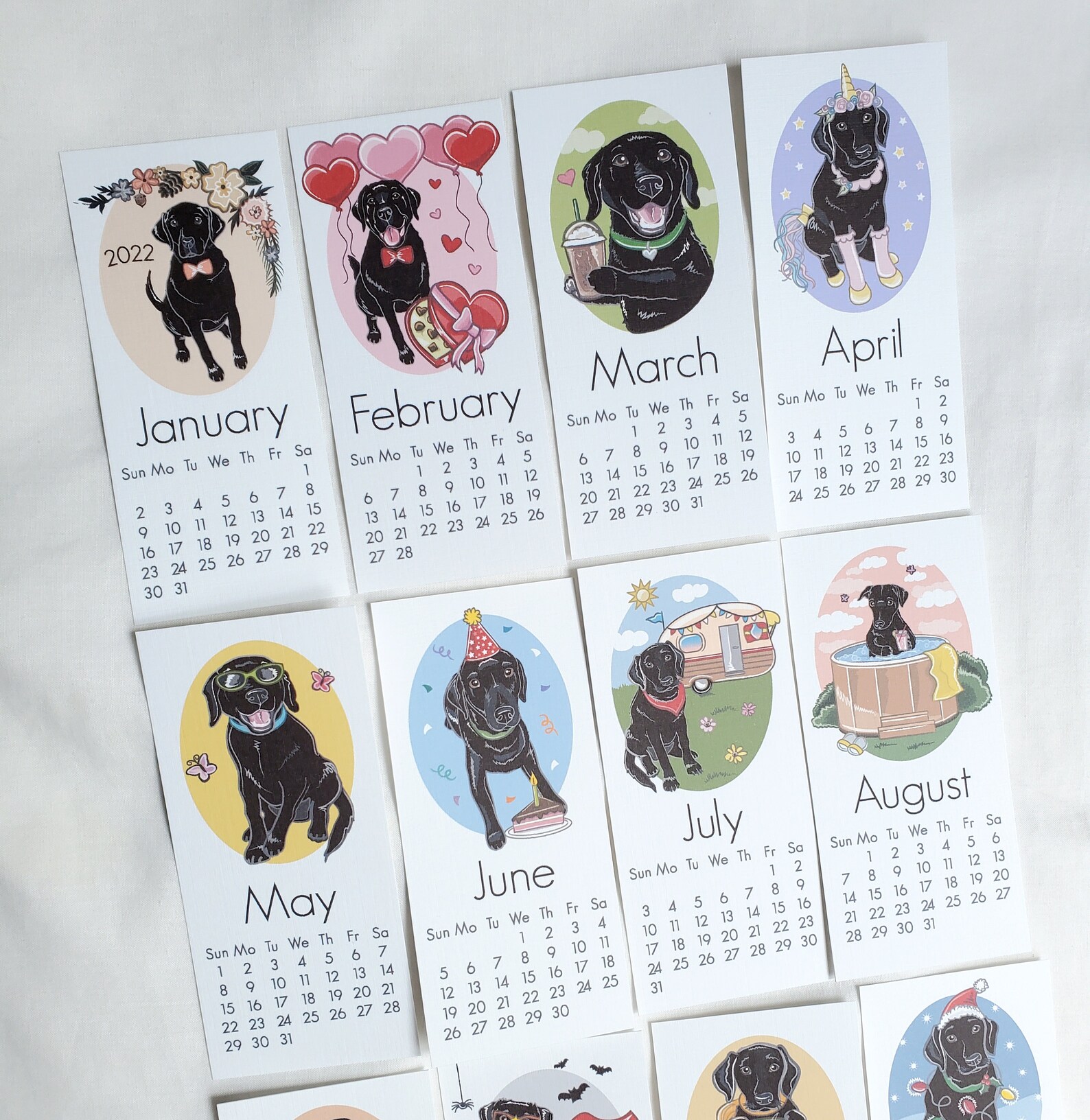 2022 Black Lab Calendar Mini Desk Size Printed on Recycled Etsy
