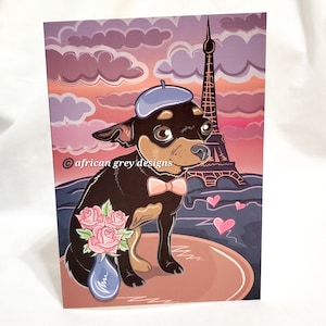 Chihuahua Paris Sunset Greeting Card