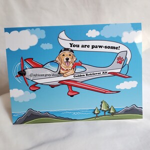 Golden Retriever Air Greeting Card