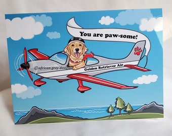 Golden Retriever Air Greeting Card