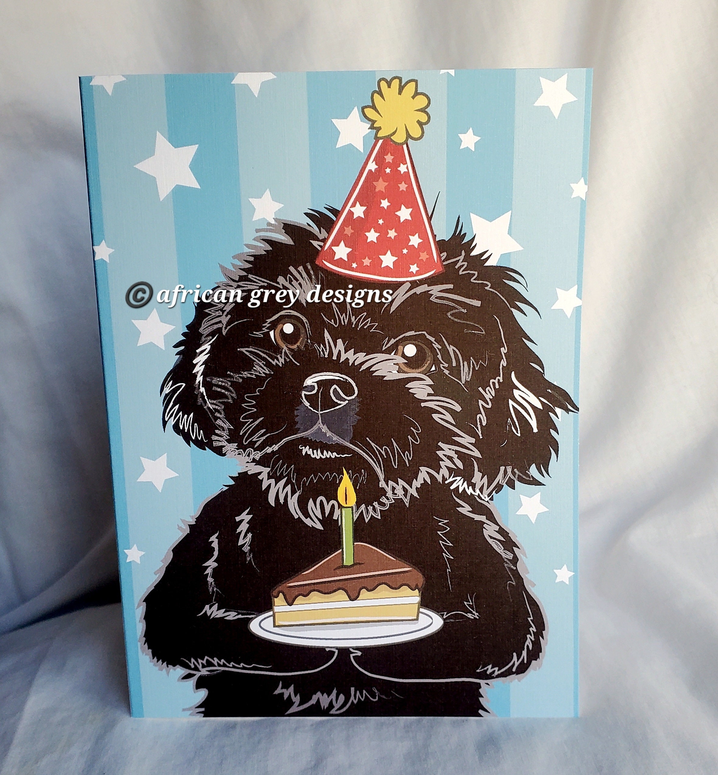 Birthday Shih Tzu Greeting Card - Black Fur - Etsy