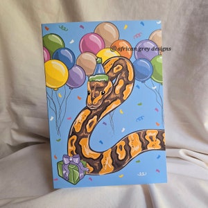 Boa Constrictor Birthday Greeting Card - Snake Birthday Card