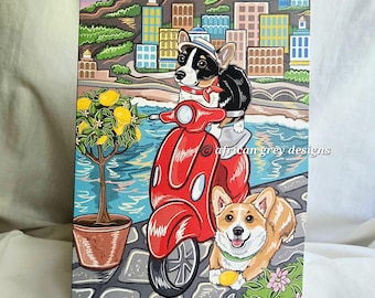 Italy Corgis Greeting Card