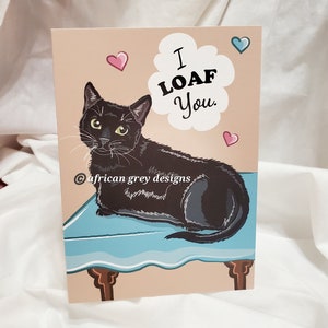 Black Cat Loaf Greeting Card