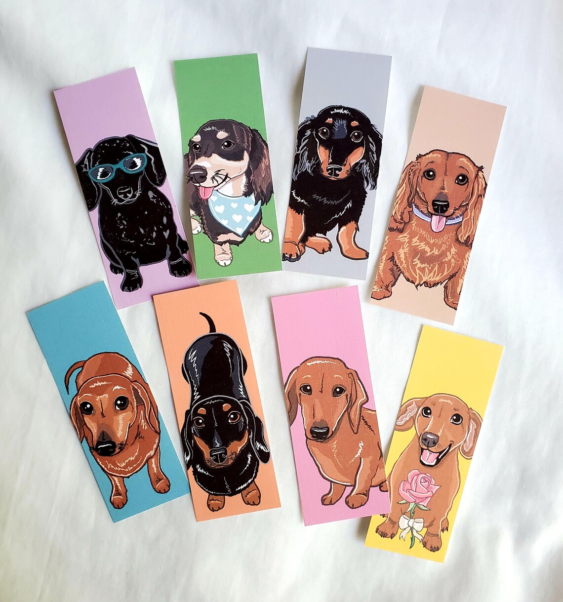 Mini Dachshund Bookmarks Eco-friendly Set of 8 | Etsy