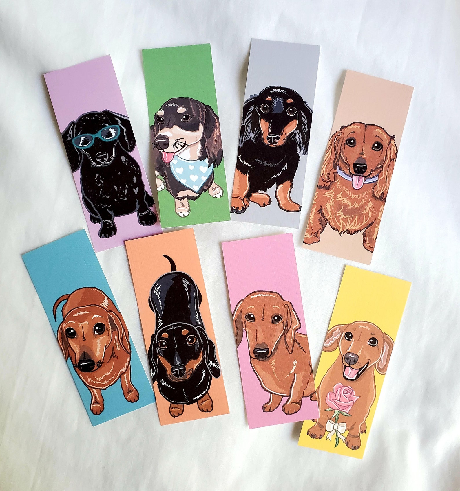 Mini Dachshund Bookmarks Eco-friendly Set of 8 | Etsy