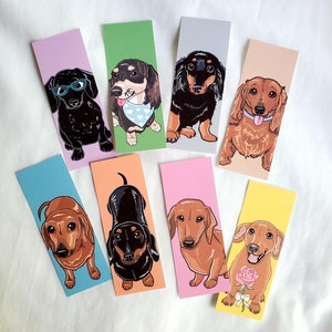 Mini Dachshund Bookmarks - Eco-friendly Set of 8 Printed on Recycled ...