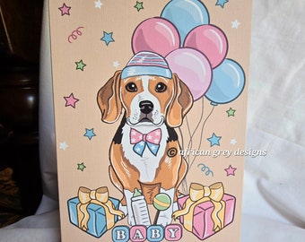 Baby Shower Beagle Greeting Card