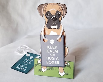 Keep Calm Boxer - Desk Decor Paper Doll - Printed on Recycled Linen Paper