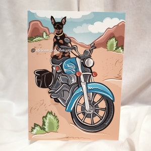 Motorcycle Min Pin Greeting Card