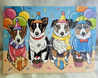 Austrailan Shepherd Birthday Party Greeting Card